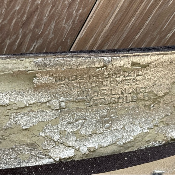 BCBG Womens 7 Heels Brown Satin Peep Toe Formal Dressy Crystal Amber Gold - Picture 12 of 14